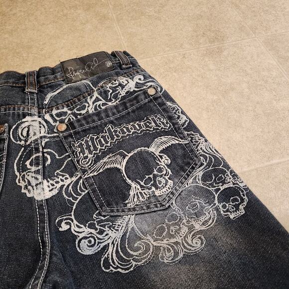 Vtg Y2k Makaveli Tupac 2Pac Rapper Skull Skate Urban Hip Hop Junior Shorts Sz 12 - Picture 7 of 10